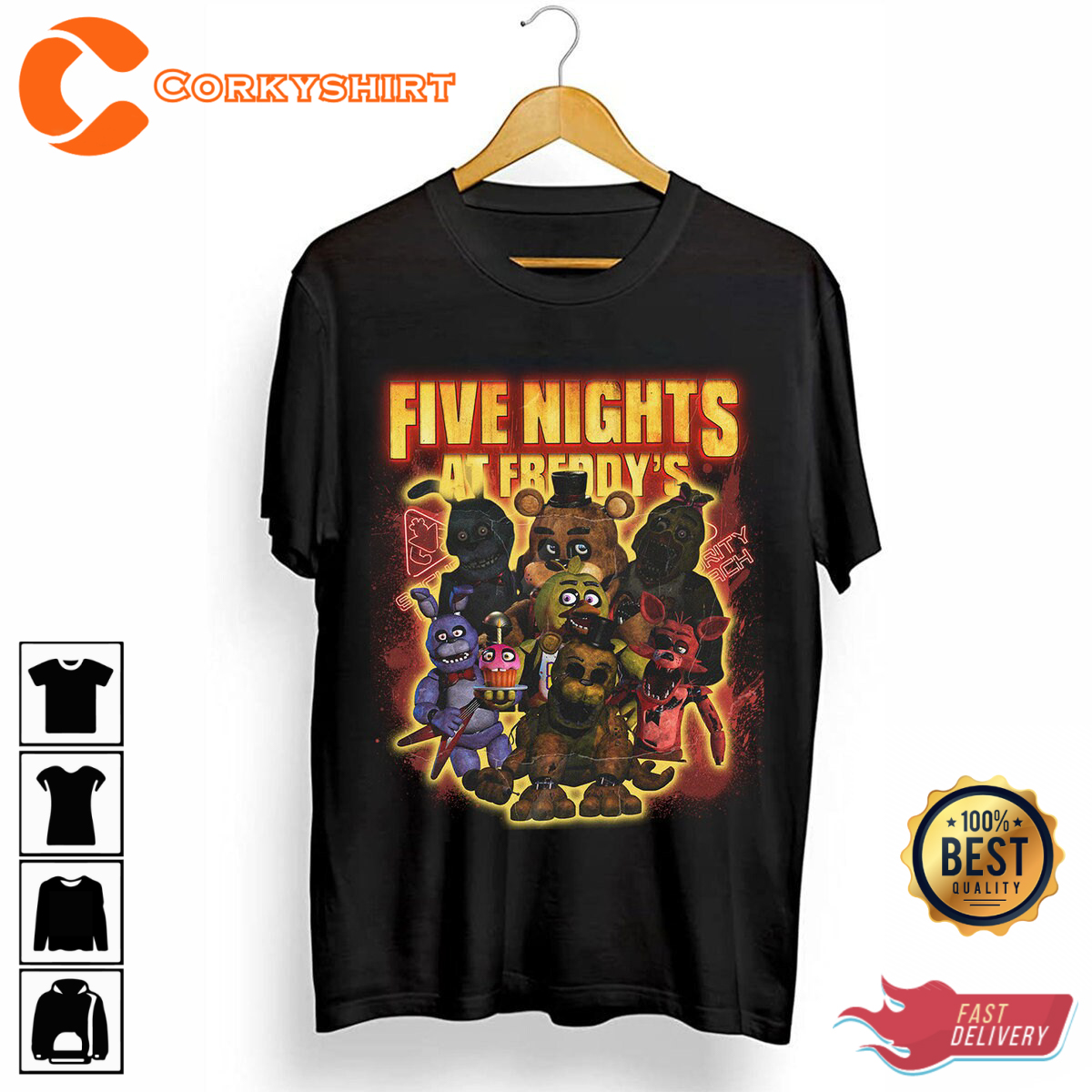 Five Nights At Freddys Survival Horror Gaming Vibes Unisex T-Shirt