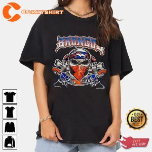 Broncos Pirate Skeleton T-Shirt Design