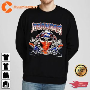 Broncos Pirate Skeleton T-Shirt Design