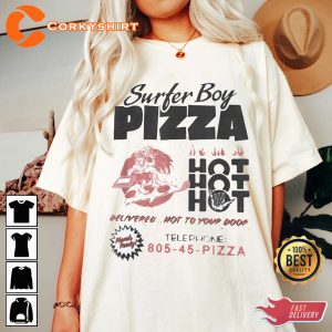 Surfer Boy Pizza Flyer Graphic Tees