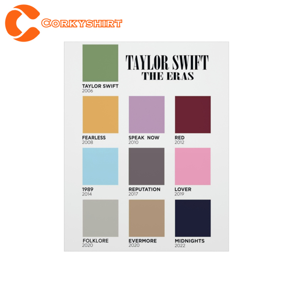 Swift Eras Tour Color Palette Poster