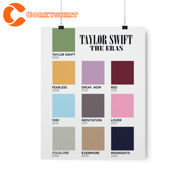 Swift Eras Tour Color Palette Poster