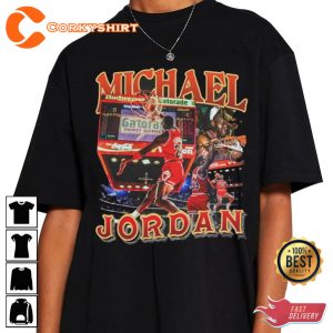 3 Peat Michael Jordan Chicago Basketball Championship Vintage T-Shirt