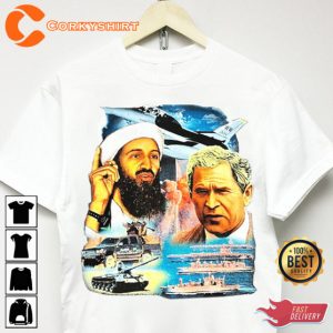 911 Hip Hop Retro 90s T-shirt Osama Bin Laden George W Bush