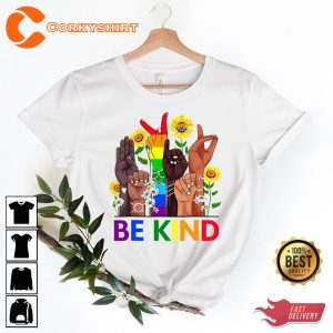 Be Kind Sign Language Rainbow LGBT Pride Equality T-Shirt