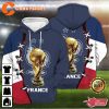 France National Team Flag Soccer FIFA World Cup 2022 Qatar 3D Hoodie