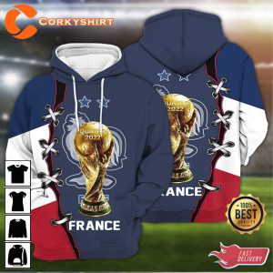 France National Team Flag Soccer FIFA World Cup 2022 Qatar 3D Hoodie