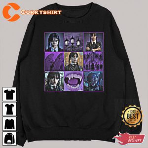 Wednesday And Her Favourite Places Addams Movie 2022 T-shirt Design
