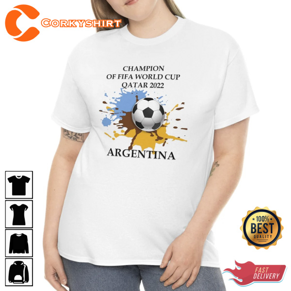 ARGENTINA World Cup Champions Qatar 2022 T shirt Design - Corkyshirt