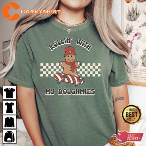 Rollin With My Doughmies Vintage Chirtmas Shirt Design