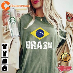 Brazil Soccer Football Brazilian flag 2022 Qatar FIFA World Cup T-Shirt