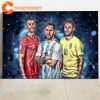 Lionel Messi Ronaldo Soccer Legends Poster
