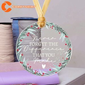 Never Forget The Difference You Make Personalised Christmas Ornaments
