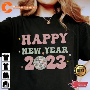 Retro Happy New Year 2023 New Years Eve Shirt