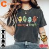 Merry and Bright Women Holiday Tee Shirt Design