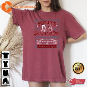 Frosty’s Snowflake Cafe Shirt Cute Christmas Tee