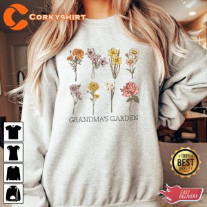 Grandma's Garden Custom Birth Month Flower Mimi Nana Plant Sweatshirt