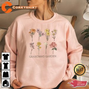 Grandma's Garden Custom Birth Month Flower Mimi Nana Plant Sweatshirt