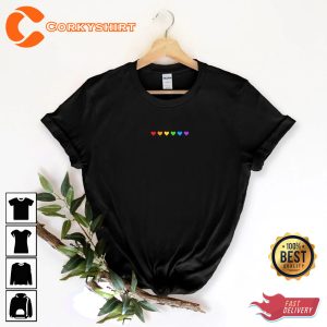 Heart LGBT Pride Love is Love Rainbow T-Shirt