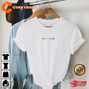 Heart LGBT Pride Love is Love Rainbow T-Shirt