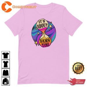 It’s About Damn Time Graphic Psychedelic Printed T-shirt