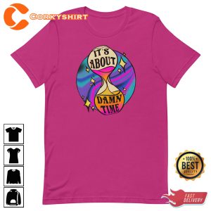 It’s About Damn Time Graphic Psychedelic Printed T-shirt