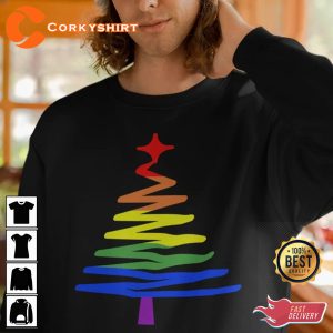 Pride Ugly Christmas Funny LGBT Xmas Tree T-Shirt