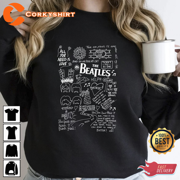 The Beatles Gift Rock Band T Shirts Tracklist Sweatshirt