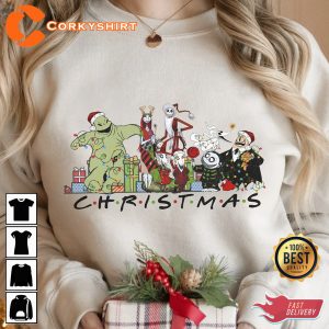The Nightmare Before Christmas Characters Squad Christmas Graphic Tee