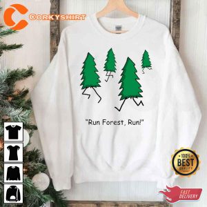 Funny Xmas Gift Christmas Tree Run Forrest Gump Punline Unisex Shirt