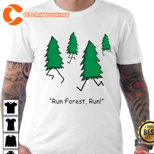 Funny Xmas Gift Christmas Tree Run Forrest Gump Punline Unisex Shirt