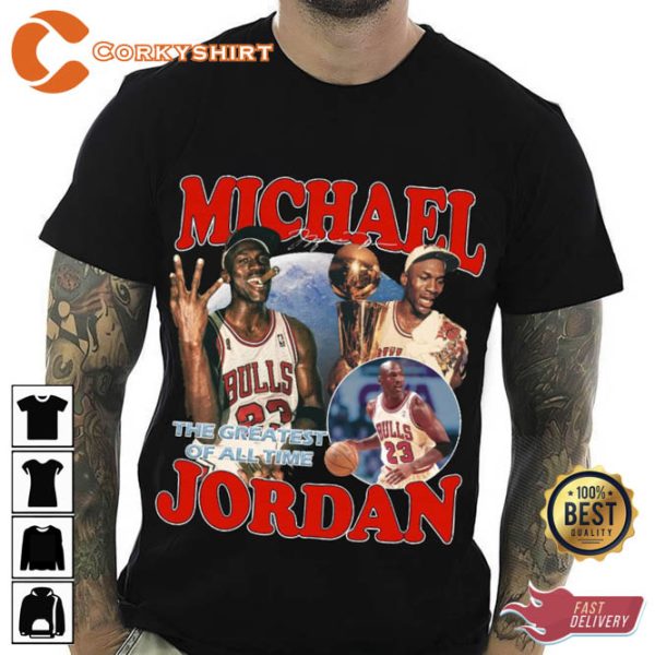 Michael Jordan Basketball Team Chicago Bulls Vintage T-shirt Design