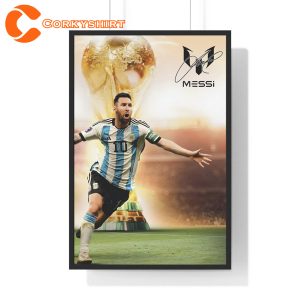 2022 World Cup Qatar Footbal Player GOAT Messi Champion Poster