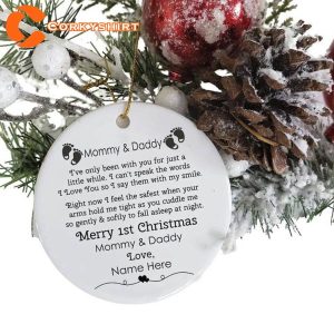 Personalized Mommy and Daddy First Family Christmas Ornament