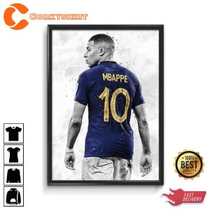 Mbappe 10 World Cup French Poster