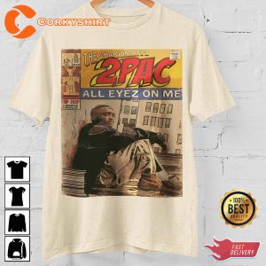 2pac All Eyez On Me Tupac Comic Art Book Vintage 90s T-Shirt