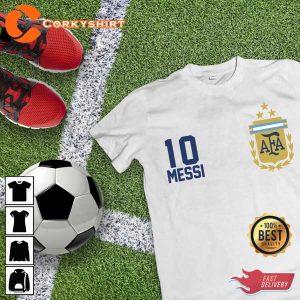 3 Stars Argentina Soccer Shirt Messi Tshirt