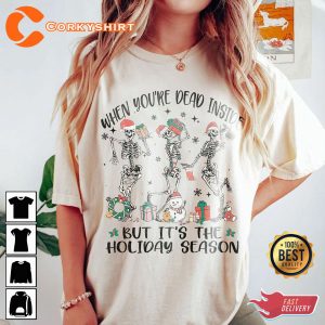 Dancing Skeleton Christmas It is the Most Wonderful Time Shirt