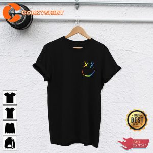 Rainbow Flag Smile Face LGBT Pride T-Shirt Design