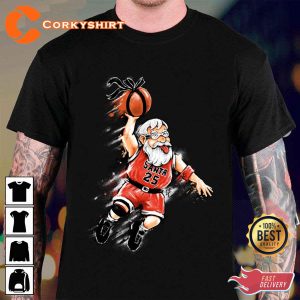 Santa Dunk Parody Chicago Michael Jordan Basketball T-Shirt
