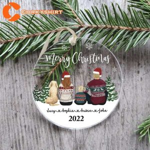 Customized Family With Pets Ornament Custom Christmas Ornaments