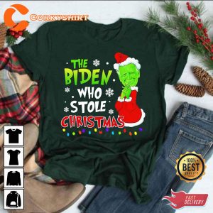 Merry Xmas Grinch The Biden Who Stole Christmas Unisex Shirt