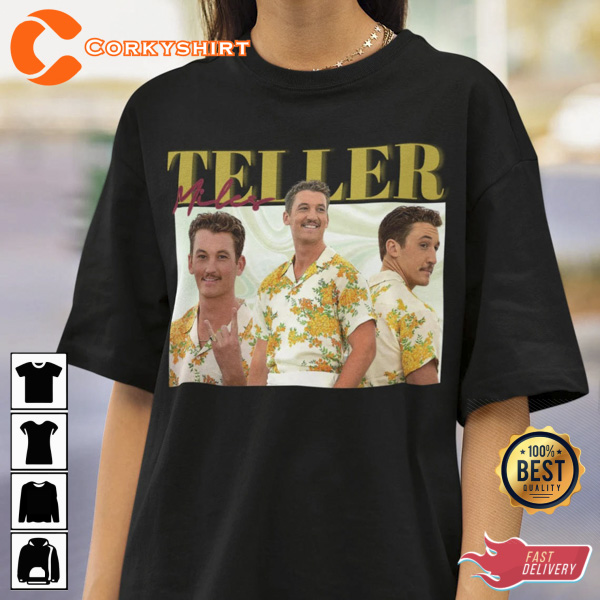 RETRO MILES TELLER Vintage Top Gun Gift For Fan T-Shirt