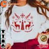 Merry Xmas Christmas Reindeer Nordic Scandinavian Folk Art Cute Christmas Tee