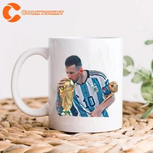 Messi Kisses Trophy World Cup Coffee Mug