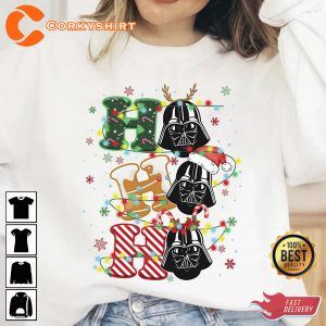 Santa Darth Vader Ho Ho Ho Christmas Lights Disney 2022 Shirt