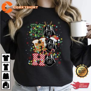 Santa Darth Vader Ho Ho Ho Christmas Lights Disney 2022 Shirt