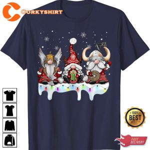 Viking Christmas Gnome Family Christmas T-shirt Design