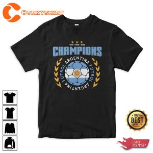 Champion of 2022 World Cup Argentina Lionel Messi T-shirt Design
