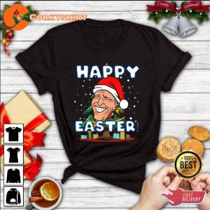 Easter Joe Biden Santa Confused Christmas Graphic Tee